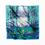 Seidentuch Maulbeerbaum Claude Monet Blaue Seerosen und Weiden