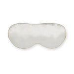 Ivory silk sleep mask with caramel trim