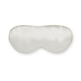 Ivory silk sleep mask with caramel trim