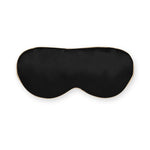 Black silk sleep mask with caramel trim