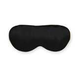 Black silk sleep mask with caramel trim