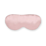 Pink silk sleep mask with ivory trim