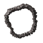 Thin anthracite silk scrunchie