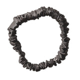 Thin anthracite silk scrunchie