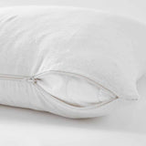 Protector de almohada con cremallera de franela de algodón orgánico blanco