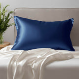 Taie d'oreiller en soie sans volant 22 mommes Bleu marine / 40x60 déclassé - MS735