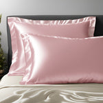 Seidenkissenbezug mulberry 25 mommes mit Stehsaum rose