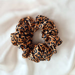 Leopard-print silk scrunchie