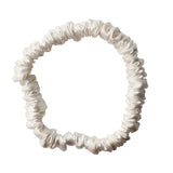 Thin white silk scrunchie