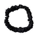 Thin black silk scrunchie