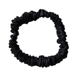 Thin black silk scrunchie