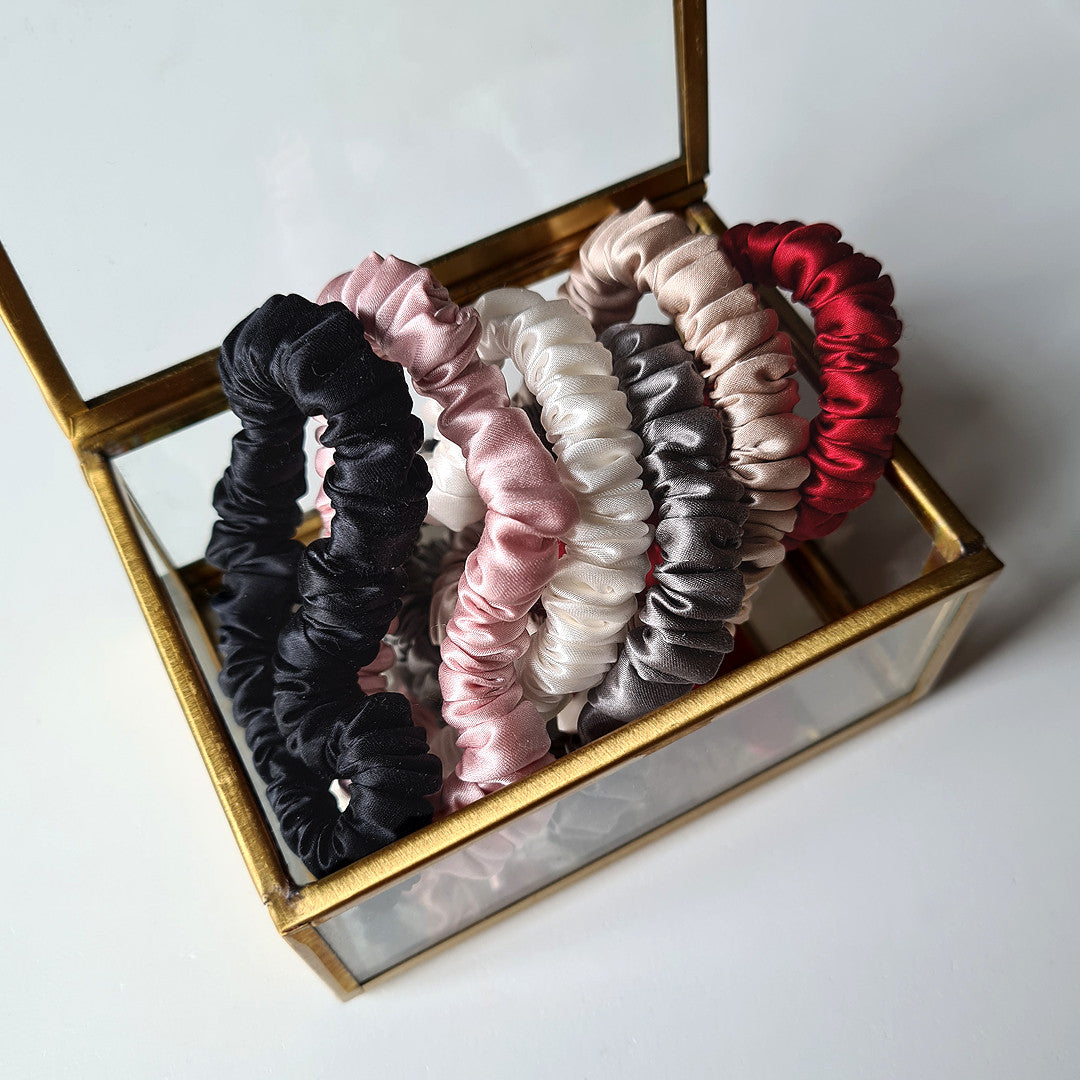 Thin silk scrunchie in [color]