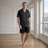 Men's short silk pajamas