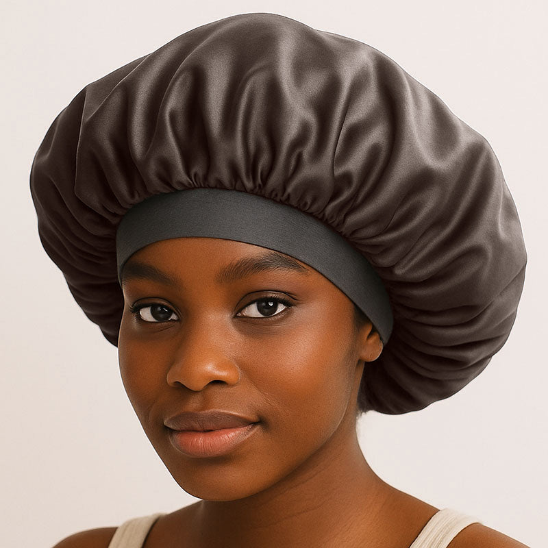 Bonnet de nuit en soie à élastique XL