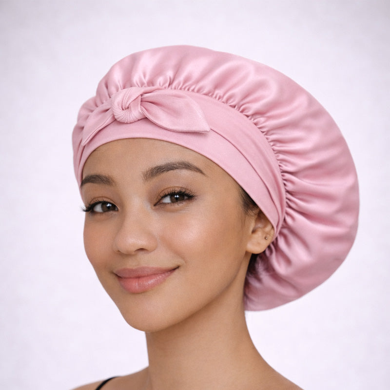 Bonnet de nuit en soie ajustable