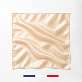 Champagne plain silk scarf made in France