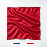 Carré de soie uni Rouge fabriqué en France