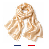 Foulard en soie uni Champagne fabriqué en France
