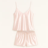 Pyjama en soie caraco et short