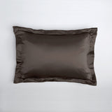 Silk Oxford pillowcase with ruffle, 19 mommes - Maison de la soie