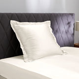 Oxford pillowcase with ruffle, 19 mommes - Maison de la soie